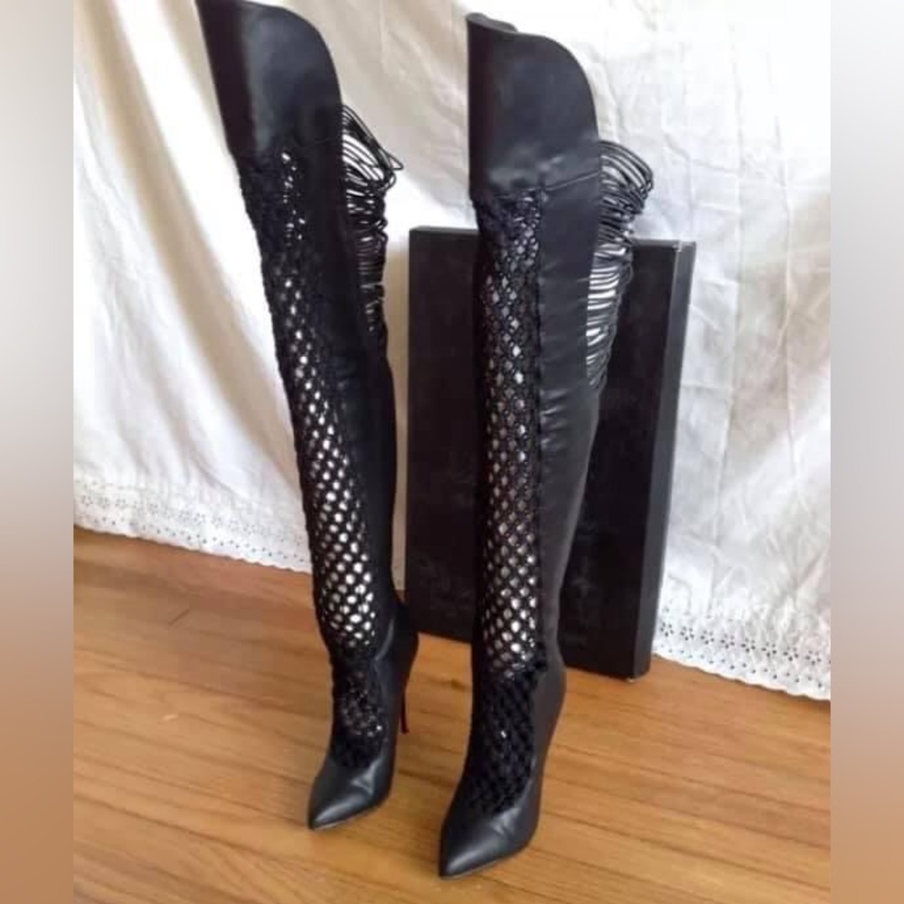 BEBE Over The Knee sexy crochet Harley Boots